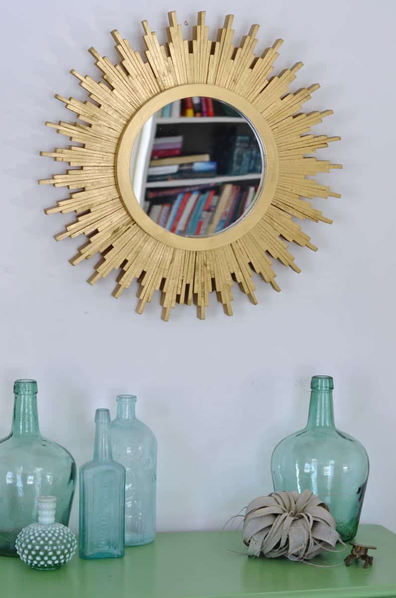 How to create a DIY sunburst mirror out of wood shims.