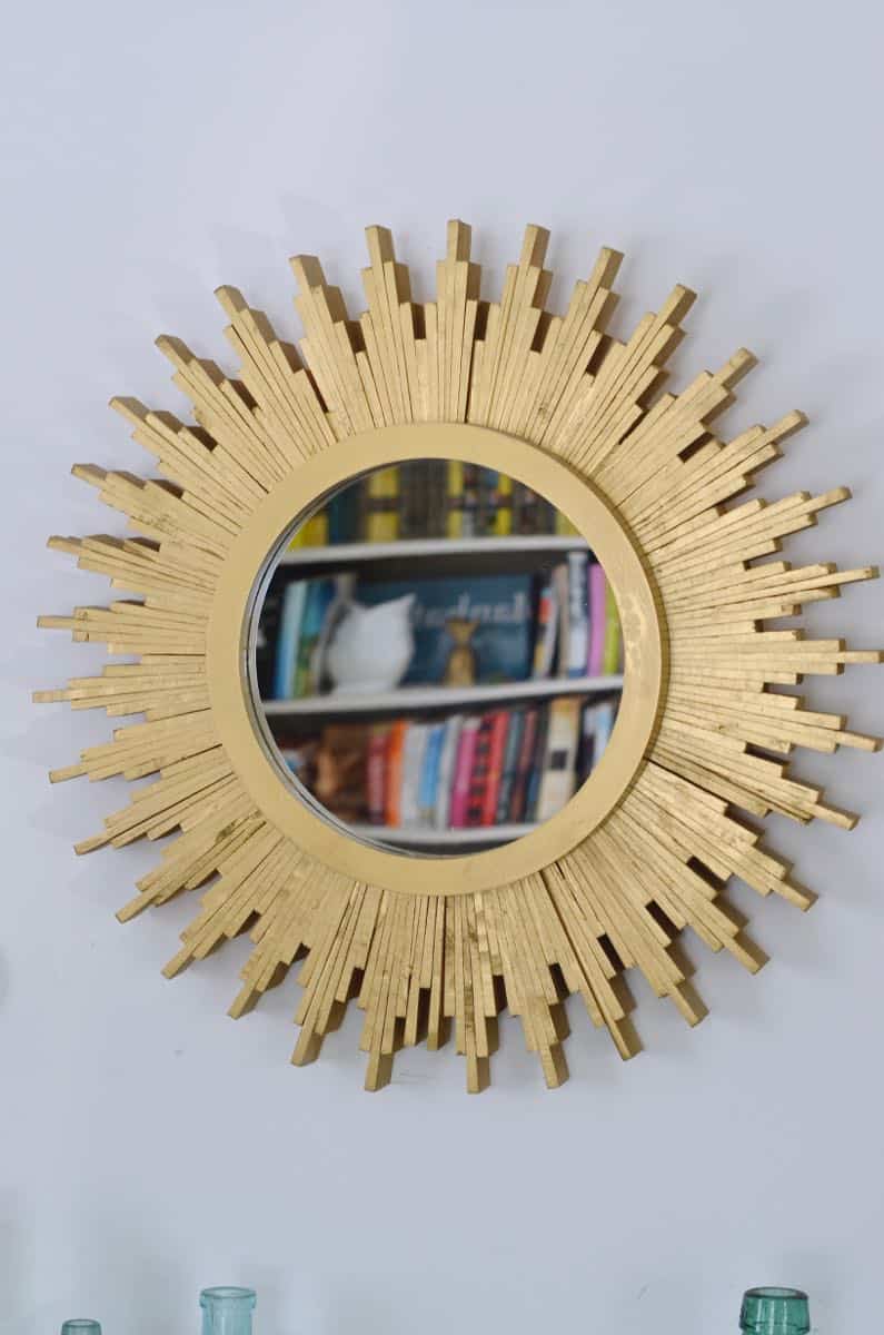 How to create a DIY sunburst mirror out of wood shims.