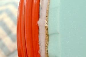 how to reupholster old armchairs with colorful new fabric.
