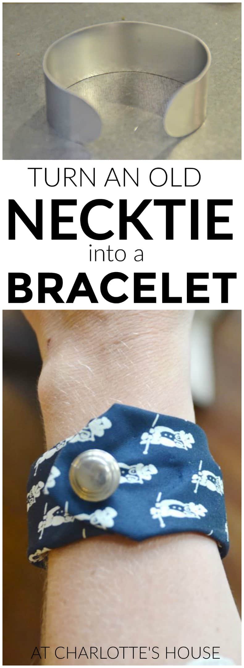 Turn an old necktie into a sentimental bracelet.
