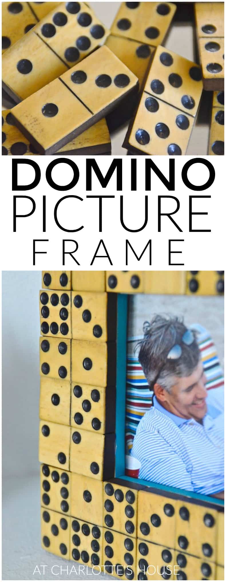 thrifted domino picture frame