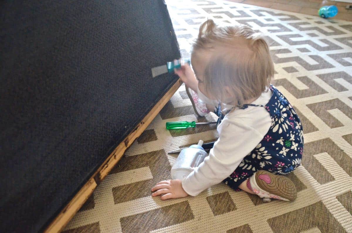 Refinishing a dated loveseat with chalkpaint and new upholstery.