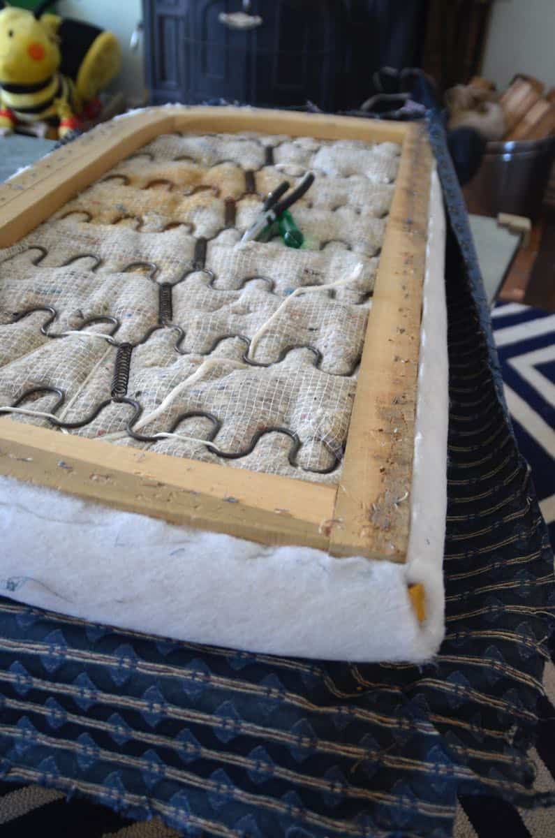 Refinishing a dated loveseat with chalkpaint and new upholstery.