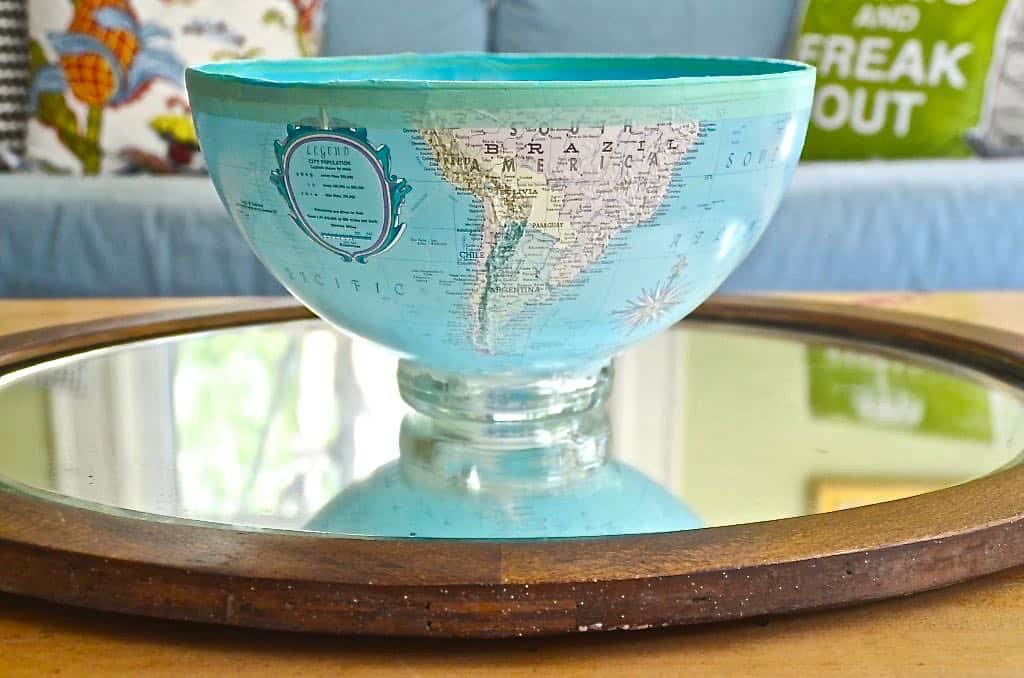 Turning a thrifted classroom globe into a functional and decorative bowl.