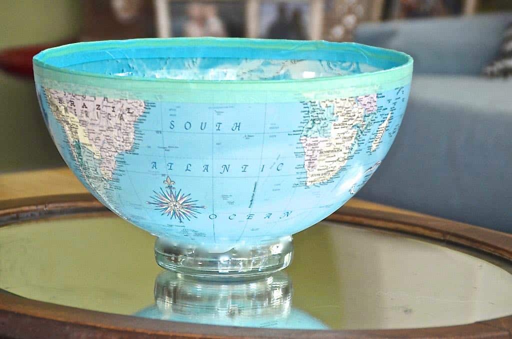 Turning a thrifted classroom globe into a functional and decorative bowl.