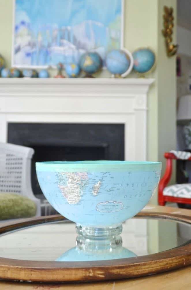 Turning a thrifted classroom globe into a functional and decorative bowl.
