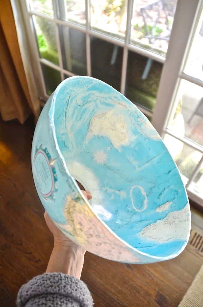 Turning a thrifted classroom globe into a functional and decorative bowl.