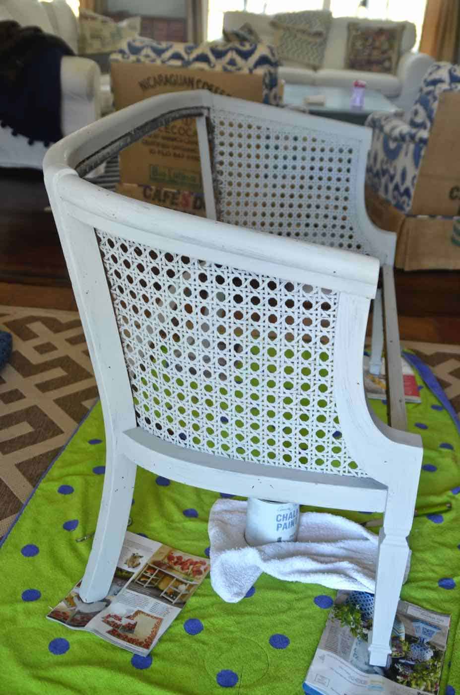 Refinishing a dated loveseat with chalkpaint and new upholstery.