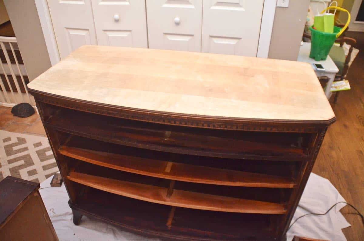 Old bureau gets a fresh look and is now a colorful striped dresser for the master bedroom. 