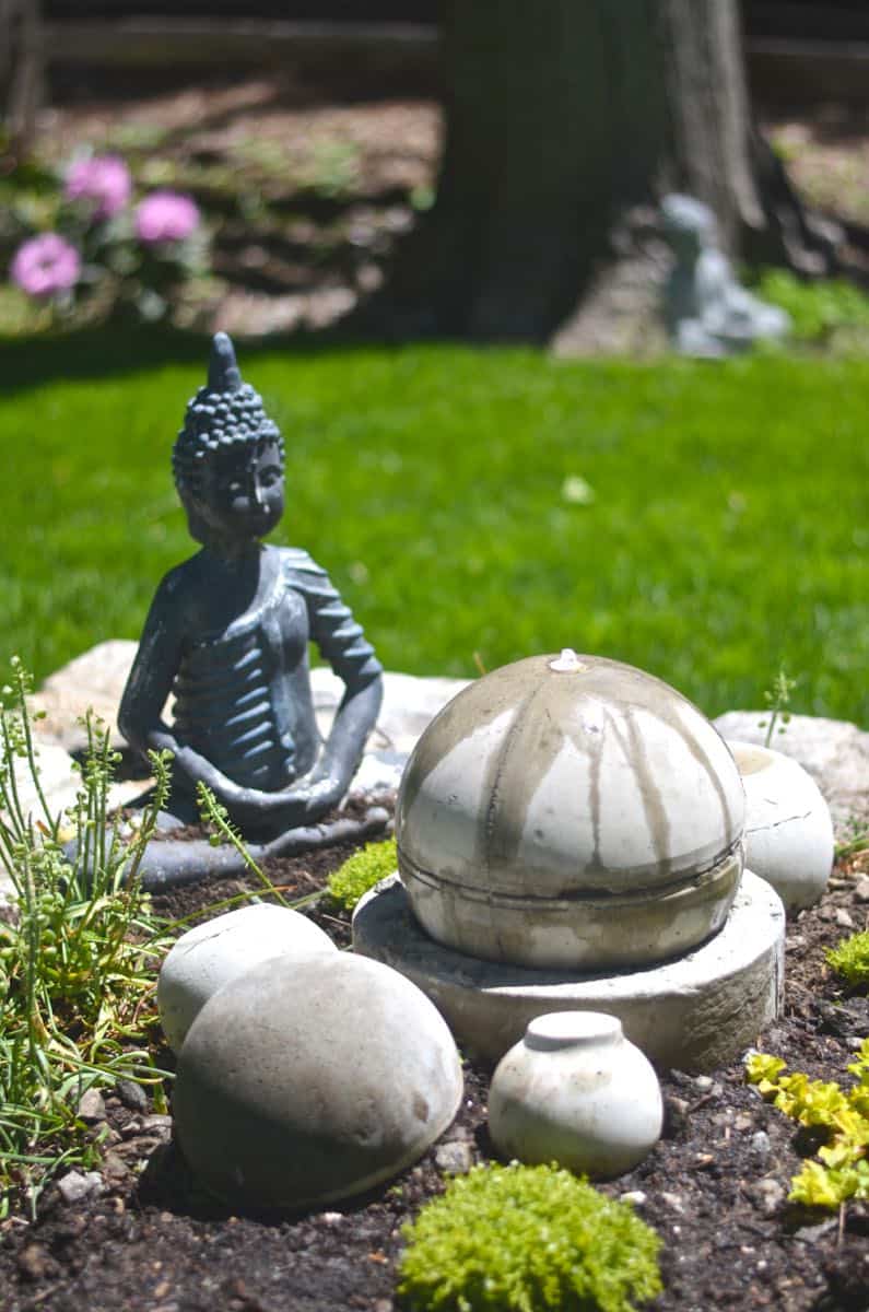 Make a bubbling concrete orb backyard fountain.