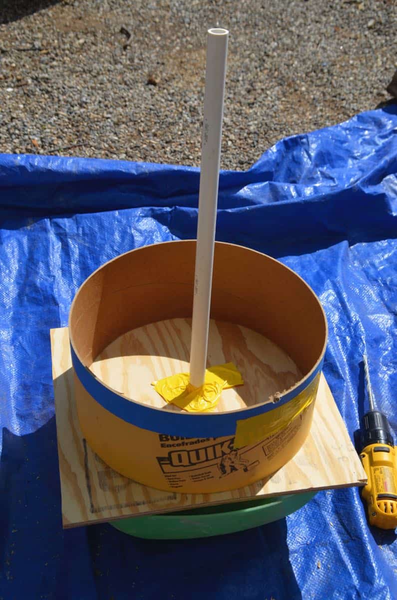 Make a bubbling concrete orb backyard fountain. 