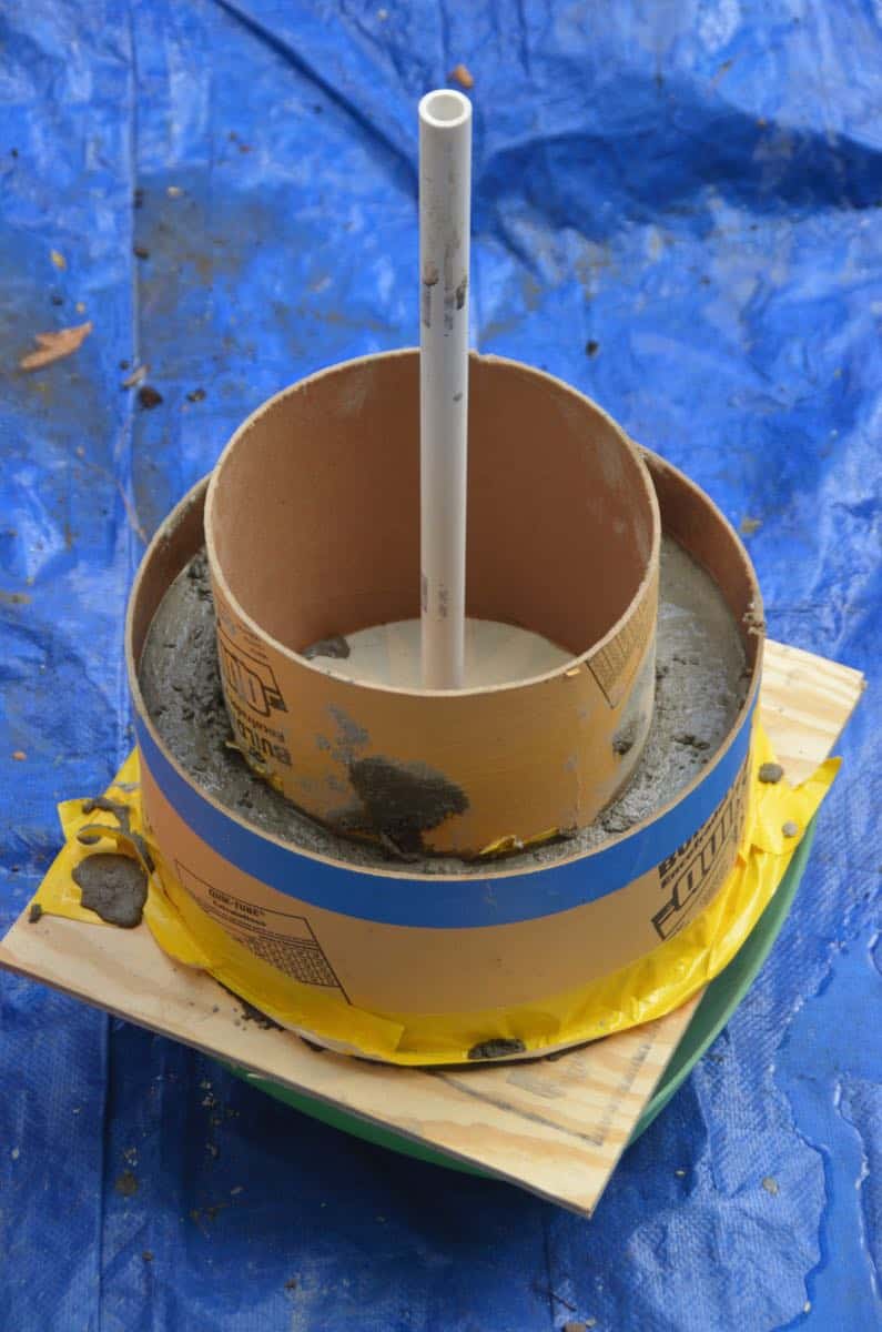 Make a bubbling concrete orb backyard fountain.