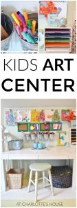 Budget kids art center against a small wall in our playroom.