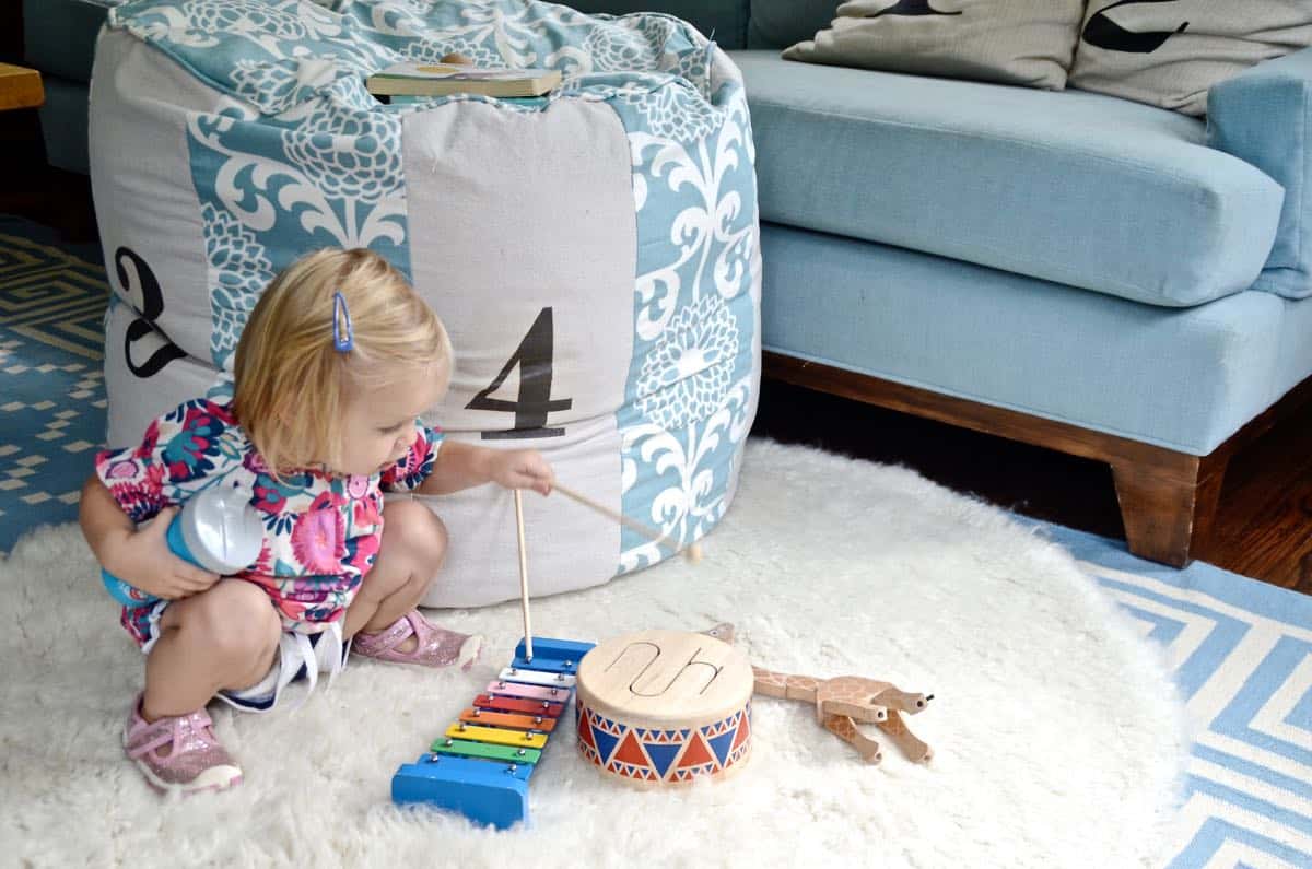 Sew your own Land of nod inspired number pouf.