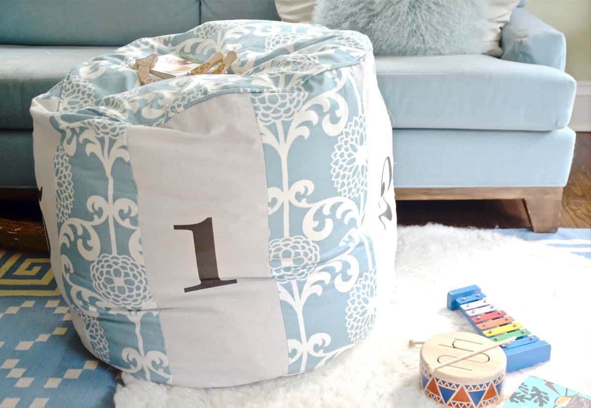 Sew your own Land of nod inspired number pouf.