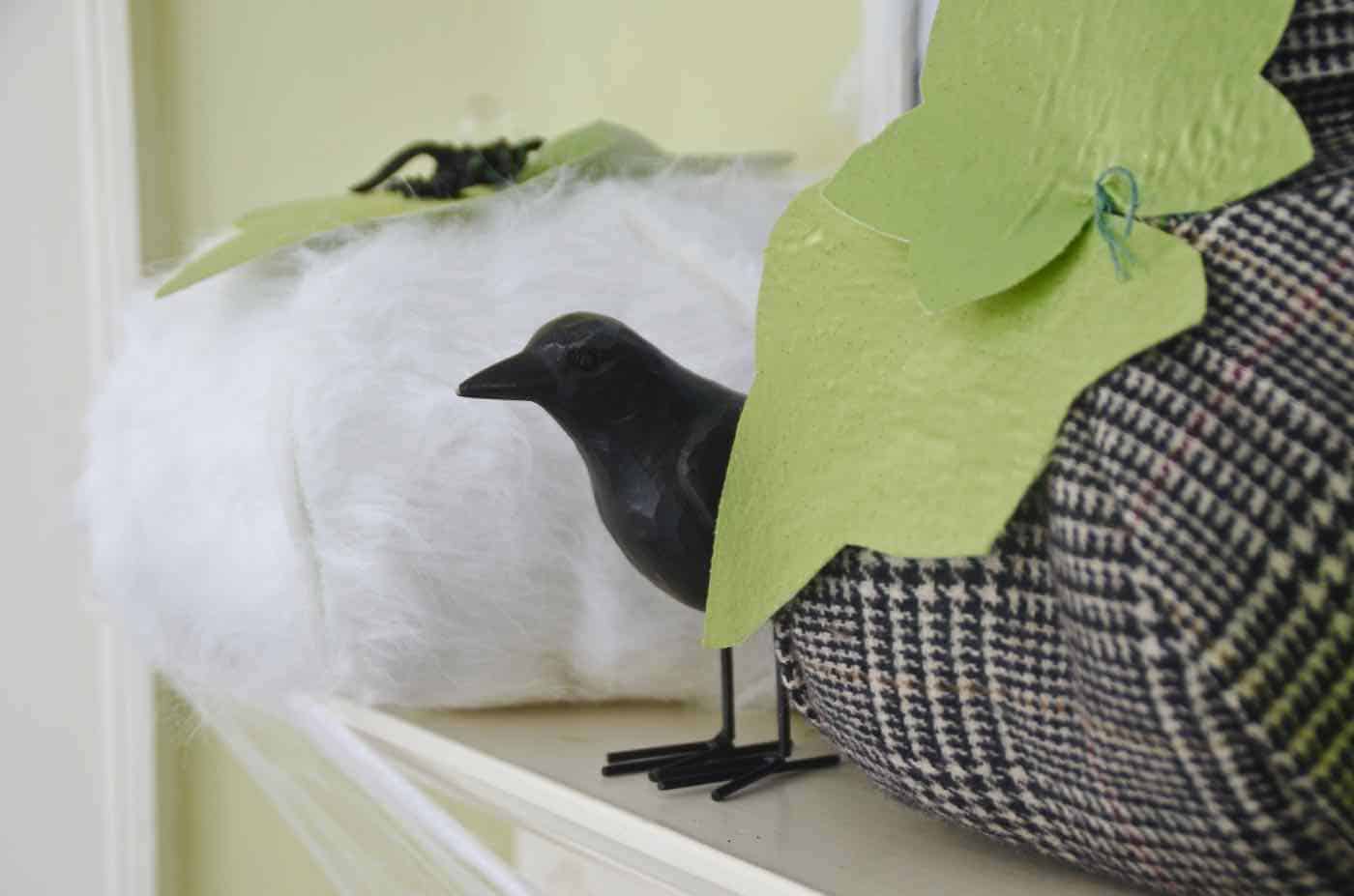 Stuffed pumpkins made from scrap fabric all ready for Halloween decor.