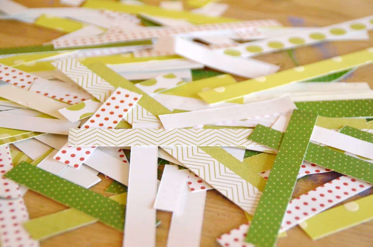 Use your old scrap paper to make these fun Christmas trees.