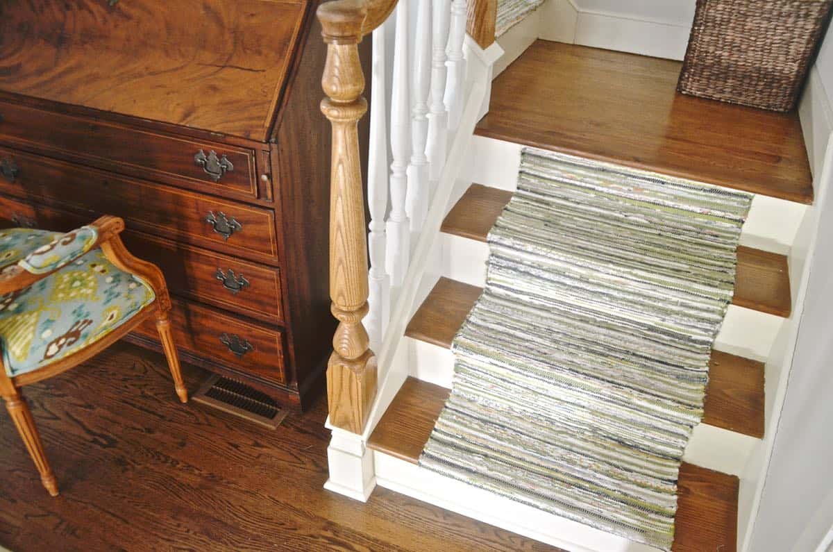 We installed this custom stair runner for under $50.