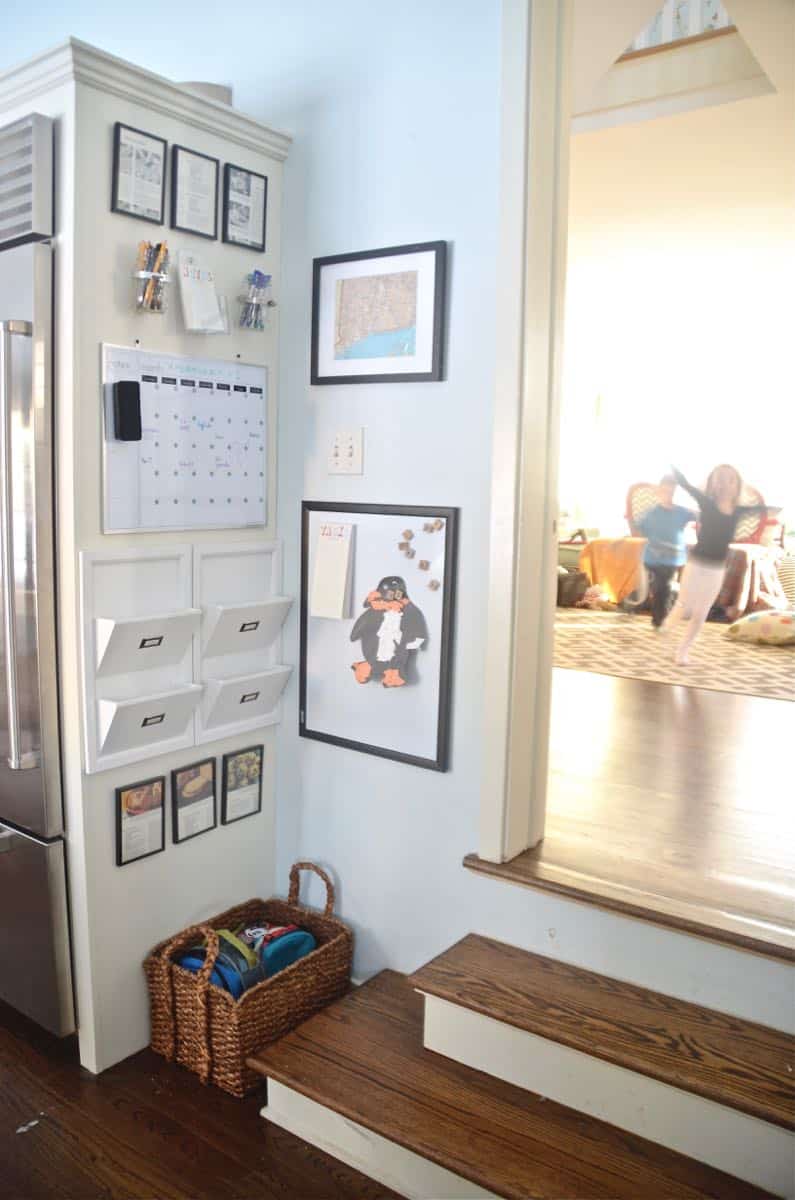 Thrifted kitchen cabinet is put to use as a functional new kitchen island.