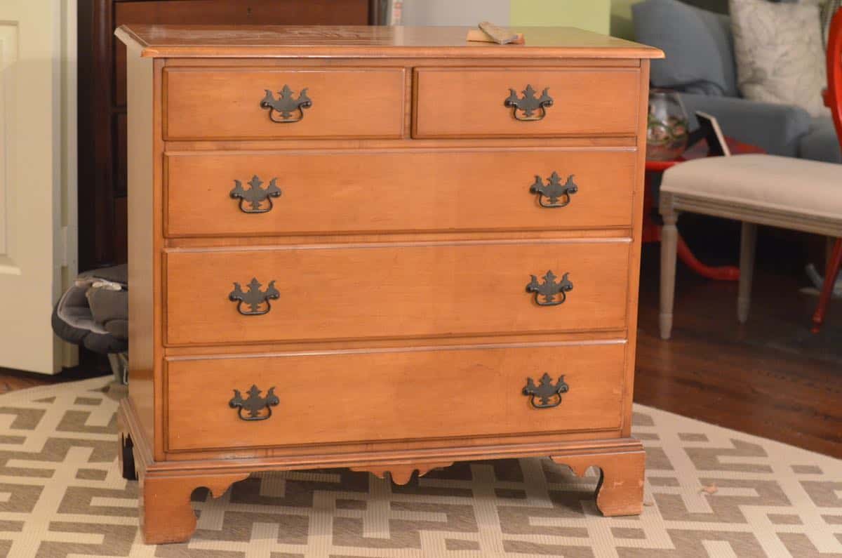 Fabric Topped Dresser Makeover