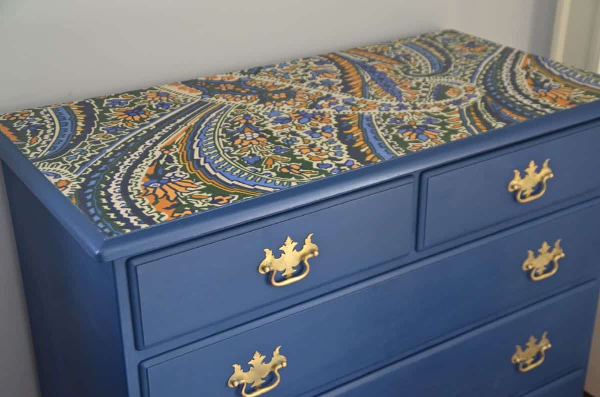 Fabric Topped Dresser Makeover