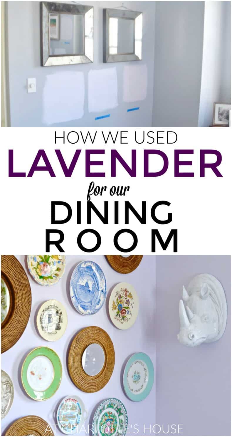 This dining room gets a colorful makeover with a coat of lovely lavender paint.