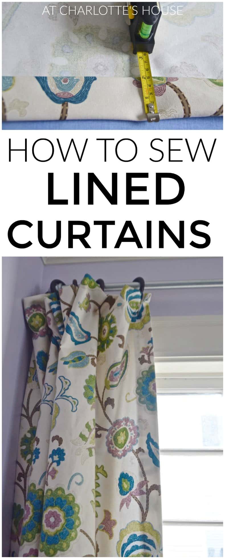 DIY lined curtain panels