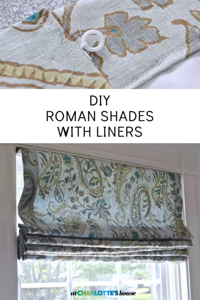 DIY ROMAN SHADES WITH LINERS At Charlotte's House