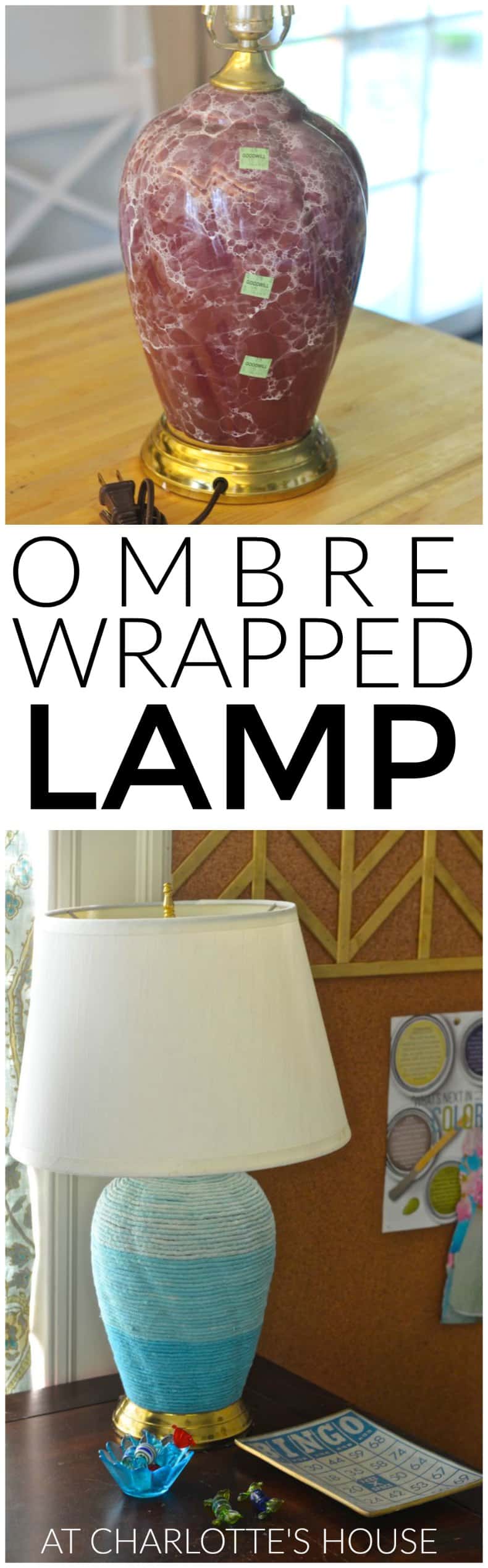 Ombre an ugly thrift store light easily with this fun tutorial.