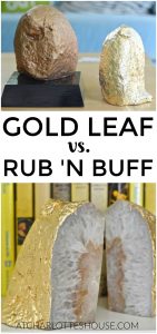 I compared gold leaf to rub n buff for achieving a shiny gold look!