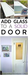 Add a glass panel to a solid wooden door.