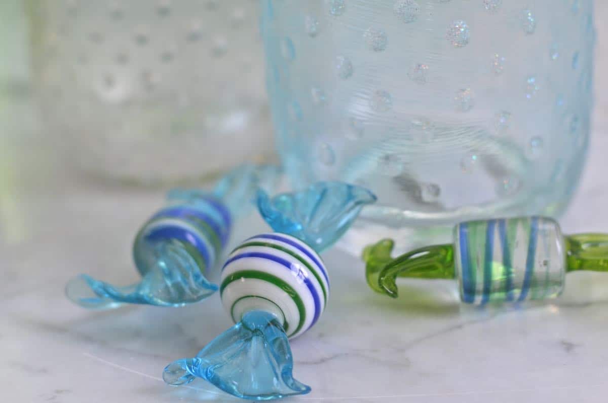 DIY hobnail glass out of plain thrift store glassware.