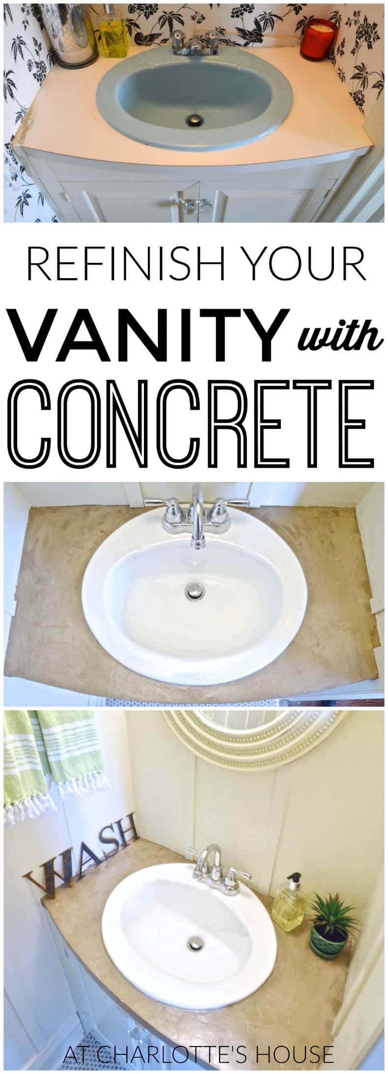 Refinished Concrete Vanity Top, Resurface Bathroom Vanity Countertop
