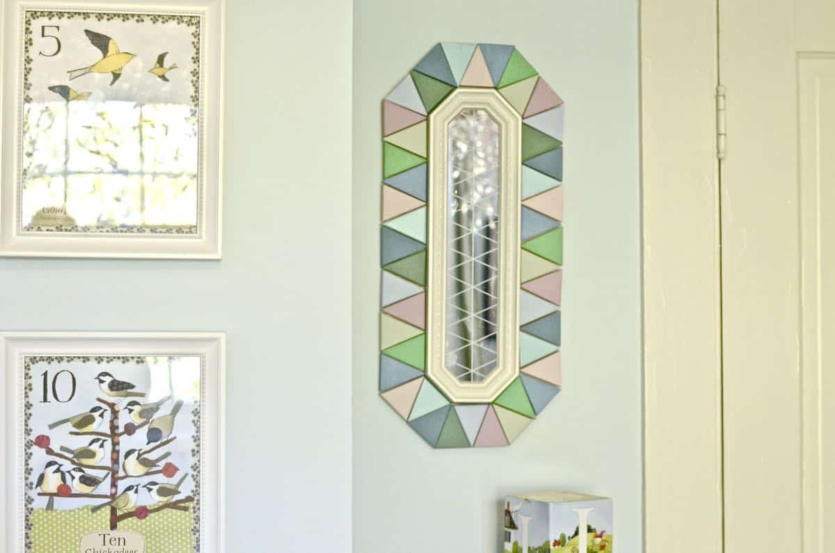 makeover of flea market mirror received from a fellow blogger for swap it like its hot.