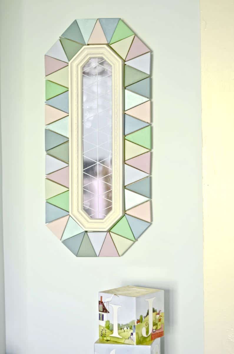 makeover of flea market mirror received from a fellow blogger for swap it like its hot.