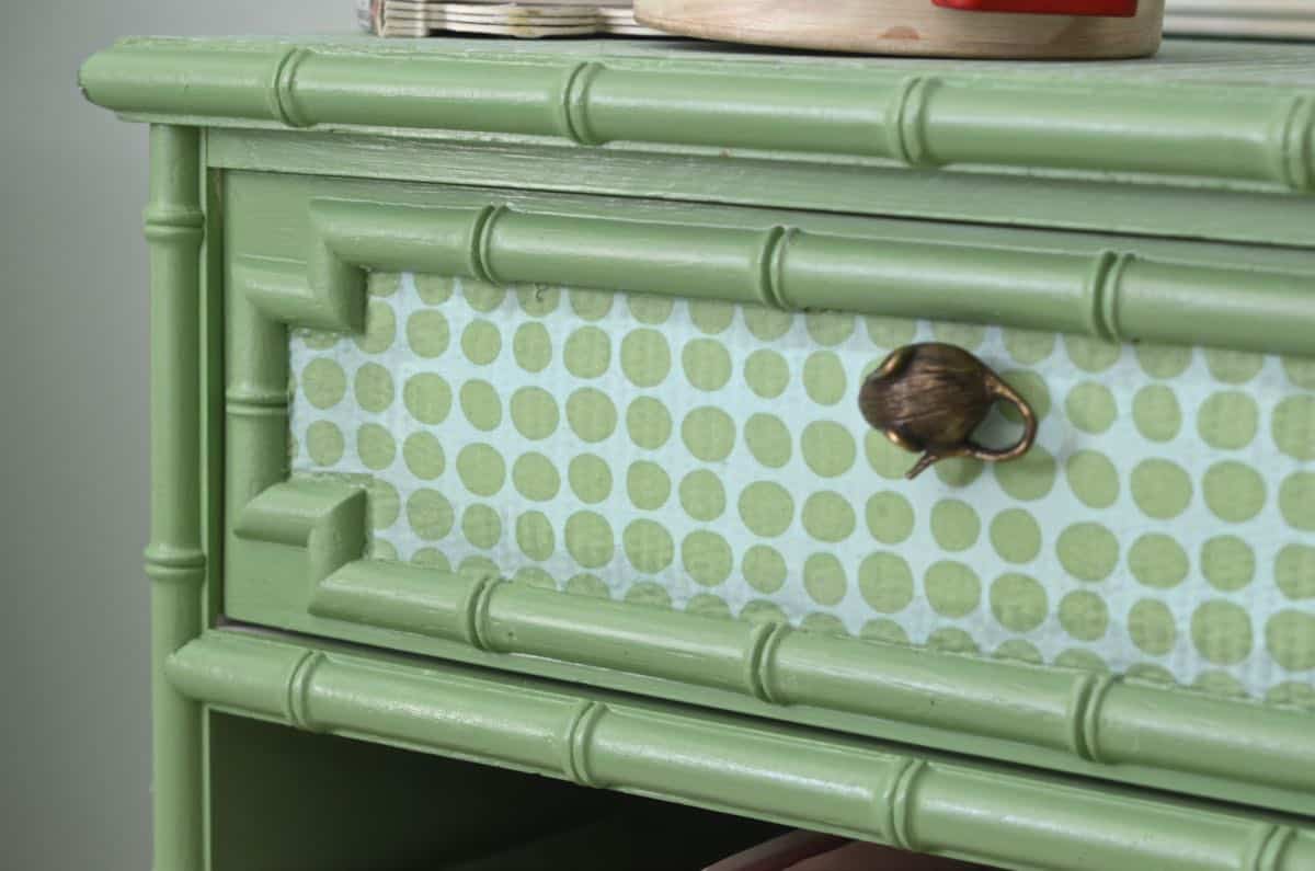Easy way to upcycle and refinish furniture with fabric.