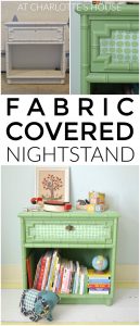 Easy way to upcycle and refinish furniture with fabric.