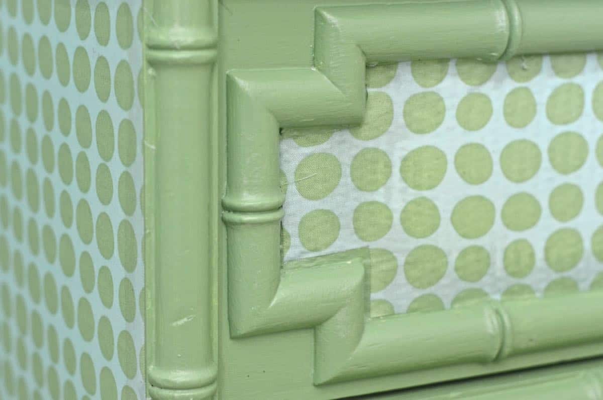 Easy way to upcycle and refinish furniture with fabric.