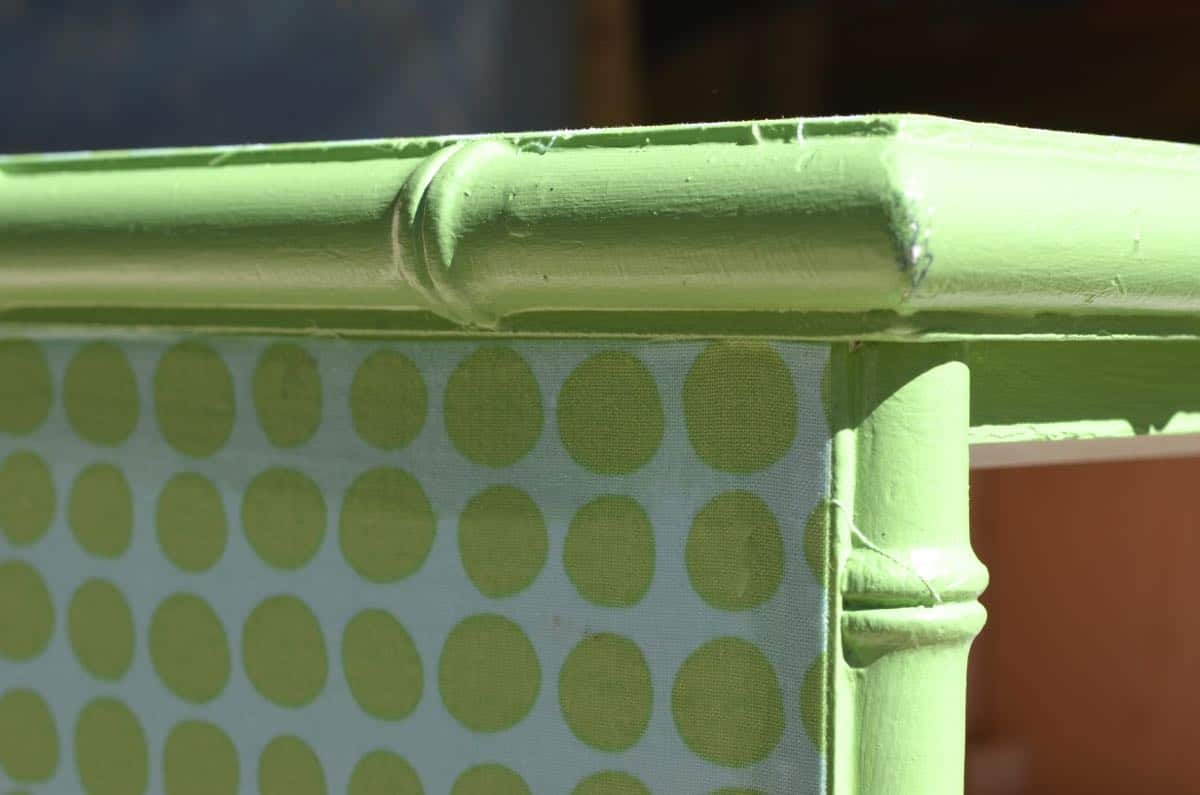 Easy way to upcycle and refinish furniture with fabric.