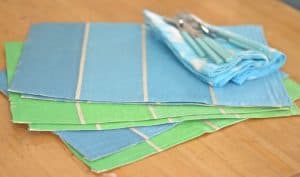 DIY drop cloth paint swatch placemats