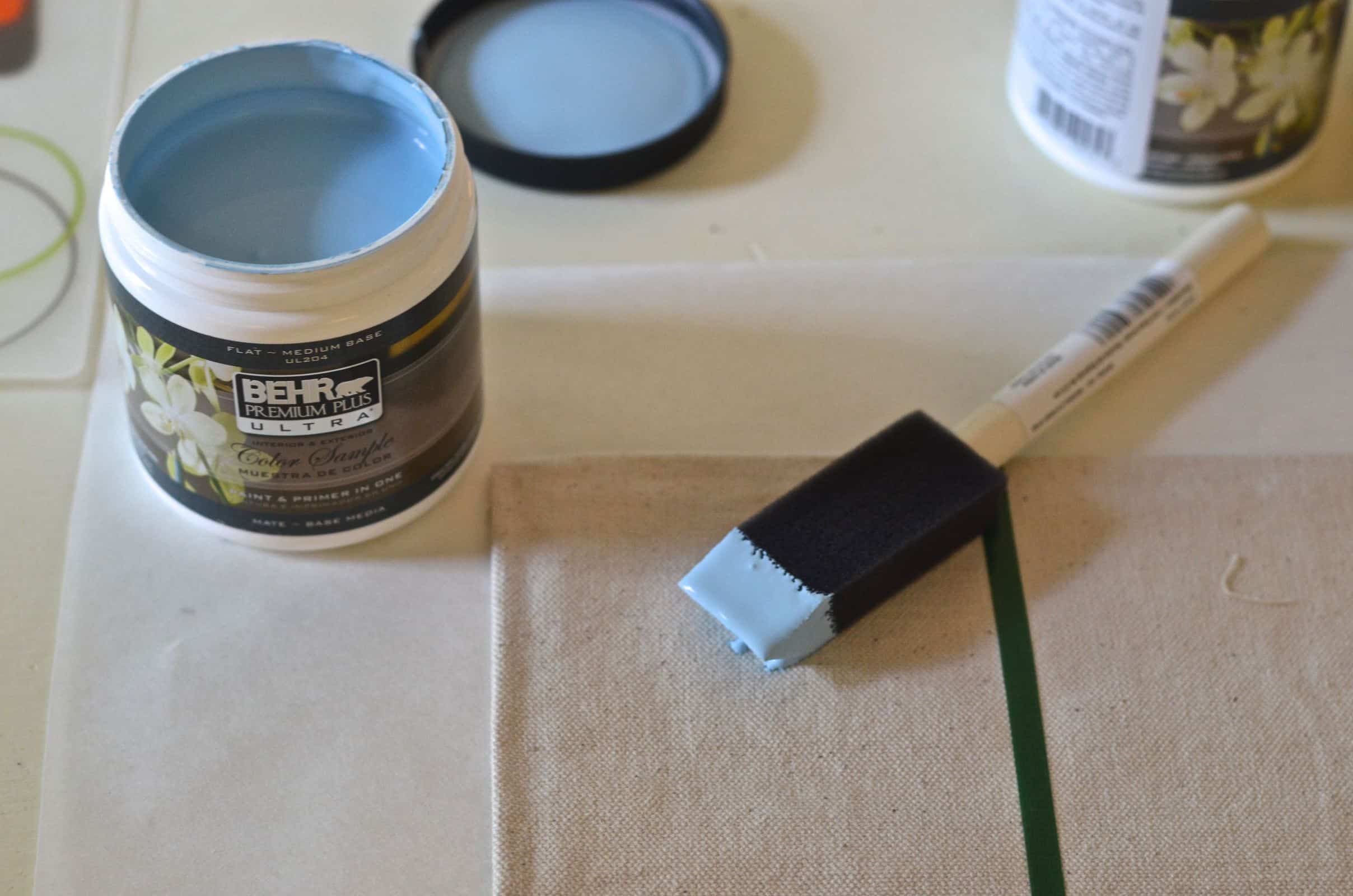 DIY drop cloth paint swatch placemats