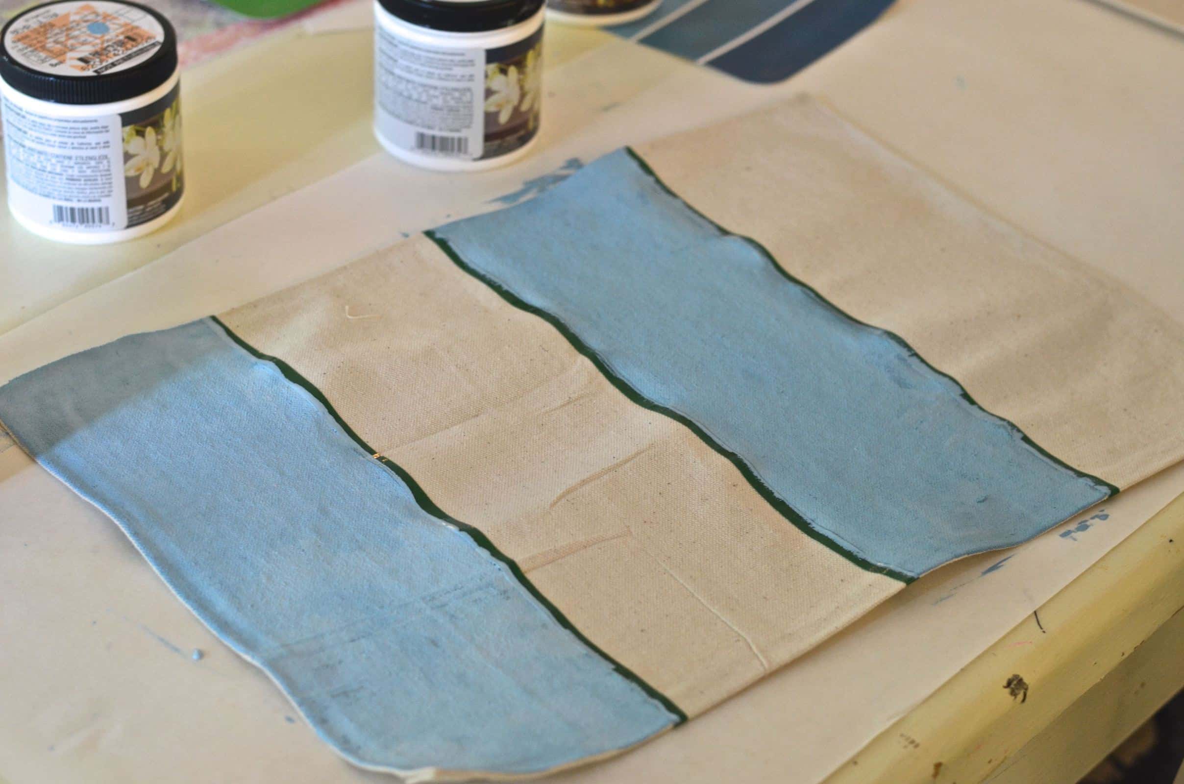 DIY drop cloth paint swatch placemats