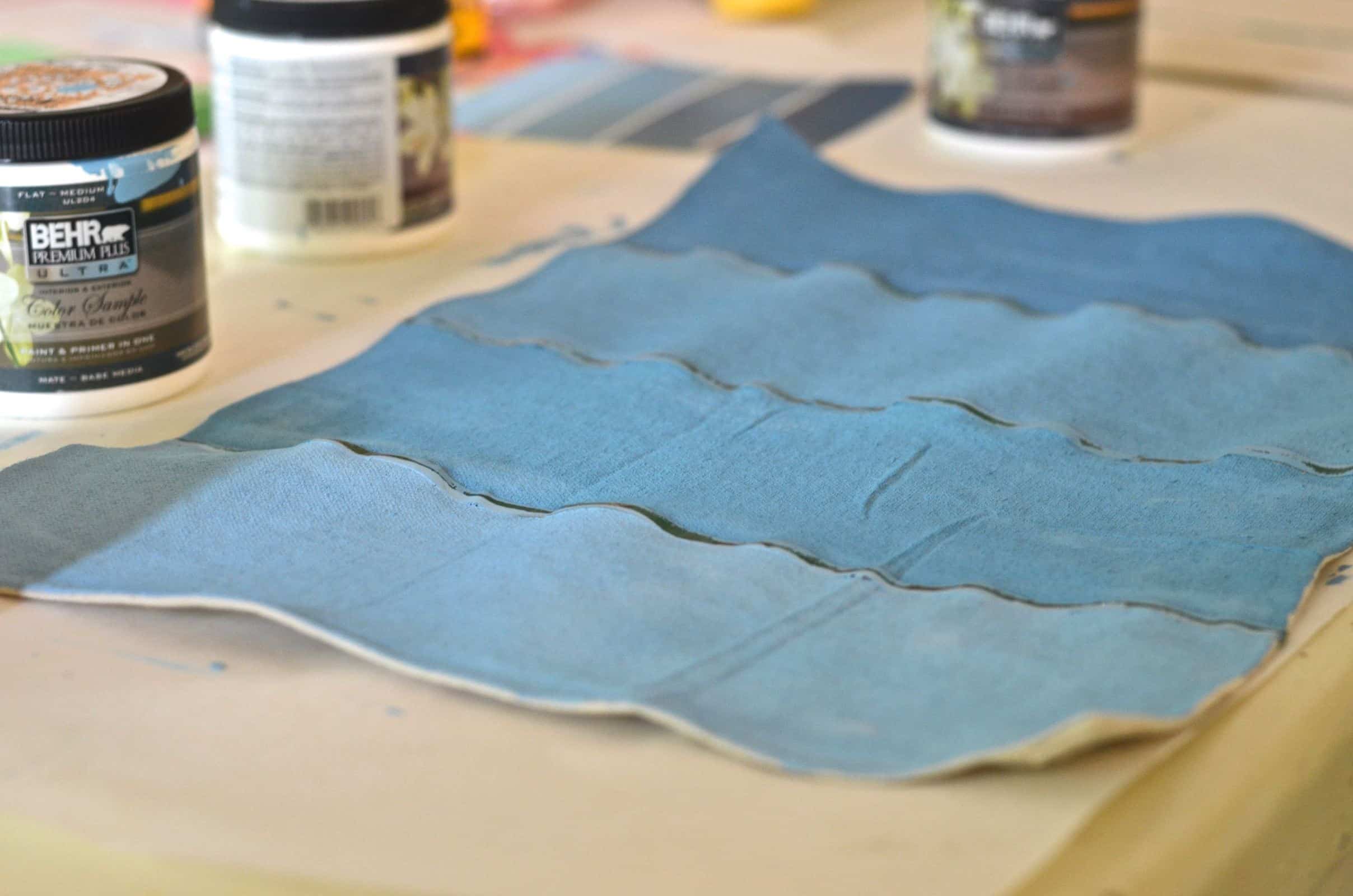 DIY drop cloth paint swatch placemats