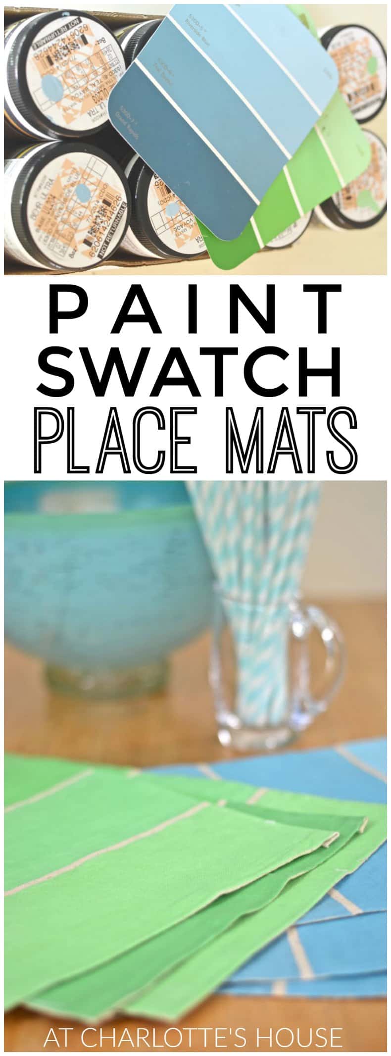 DIY drop cloth paint swatch placemats