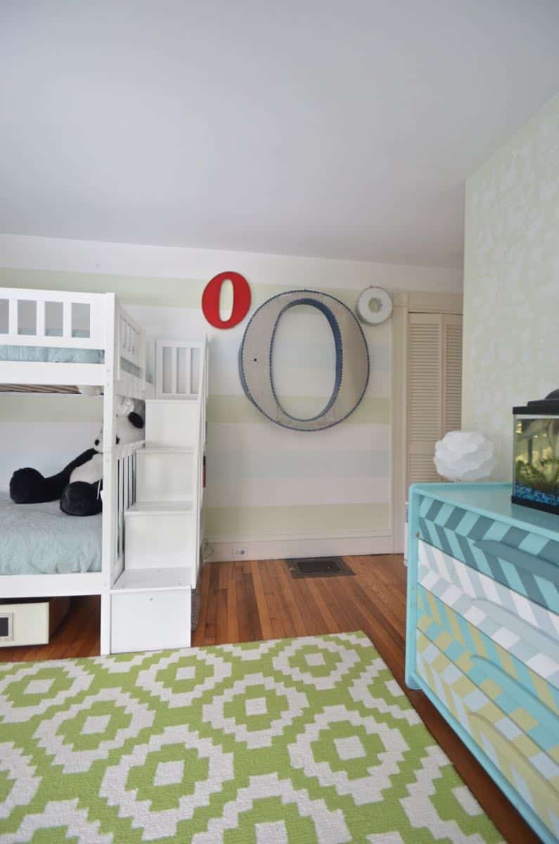 Boy and girl shared bedroom design.