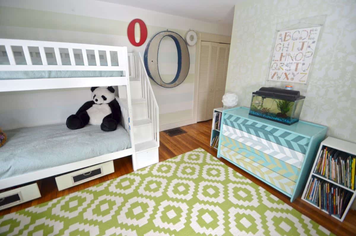 Boy and girl shared bedroom design.