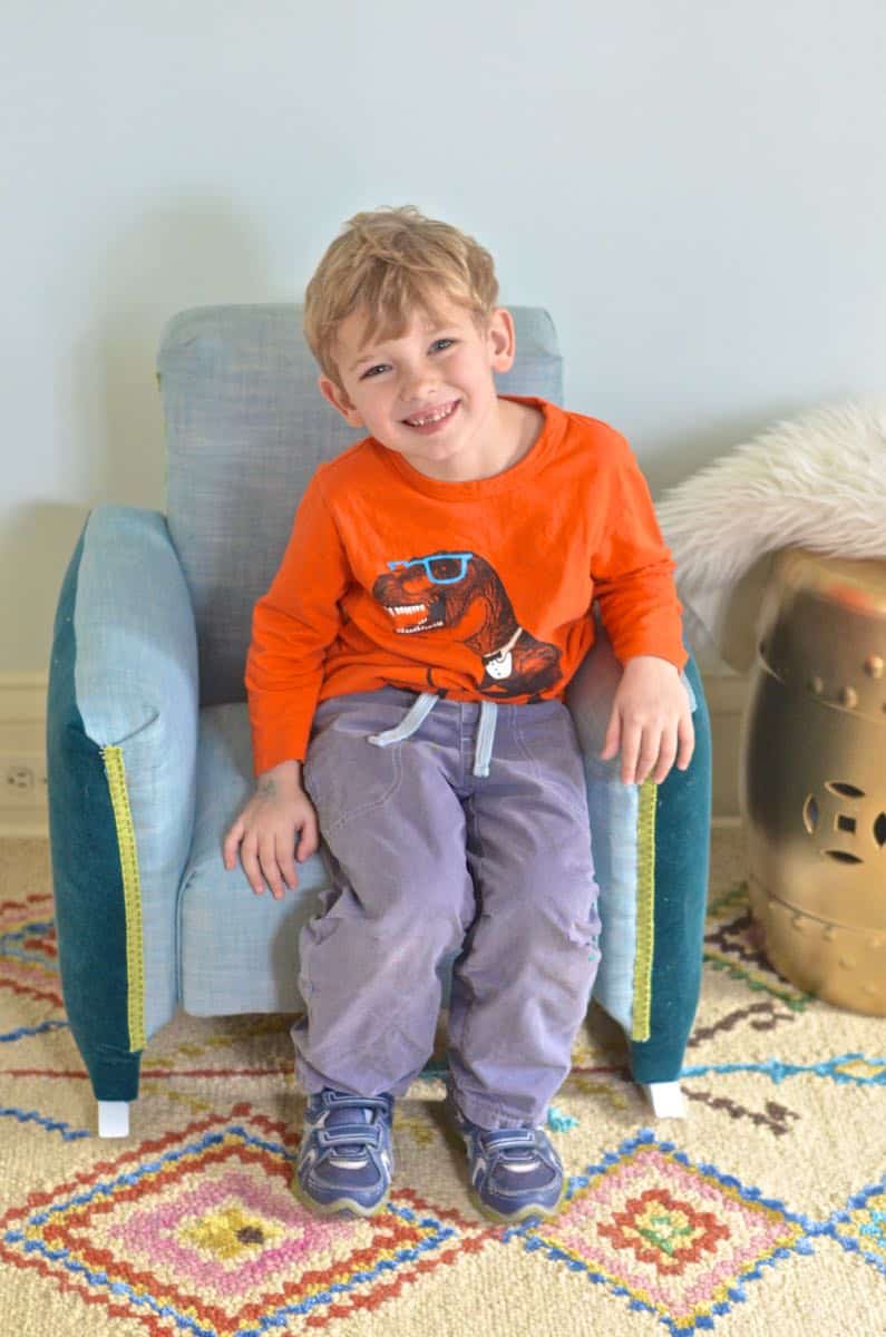 how to reupholster a dated kids rocking chair