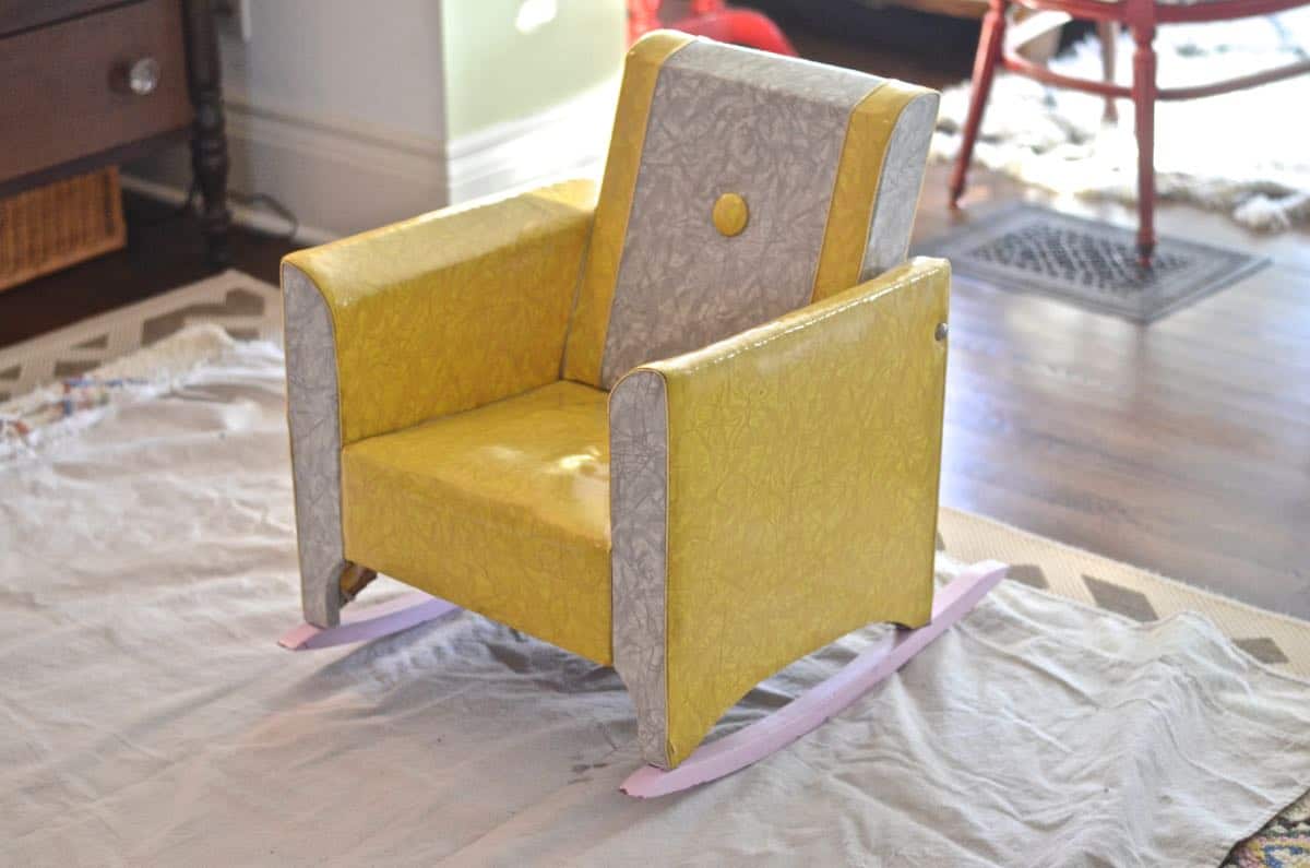 reupholstered kids rocker