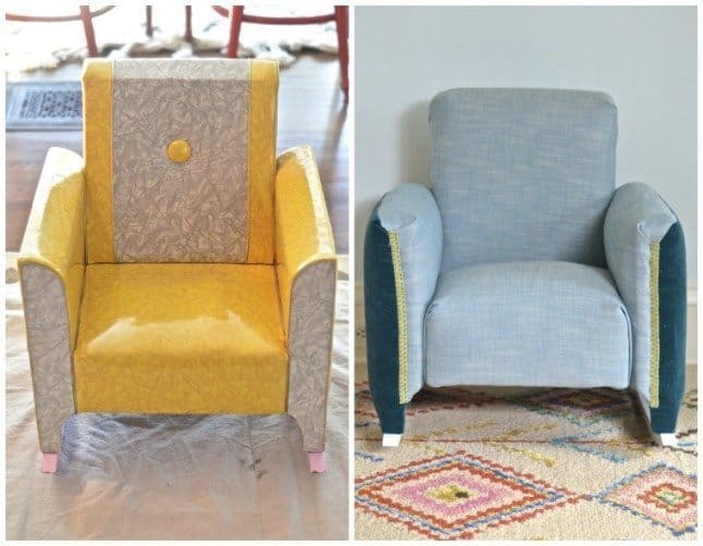 how to reupholster a dated kids rocking chair