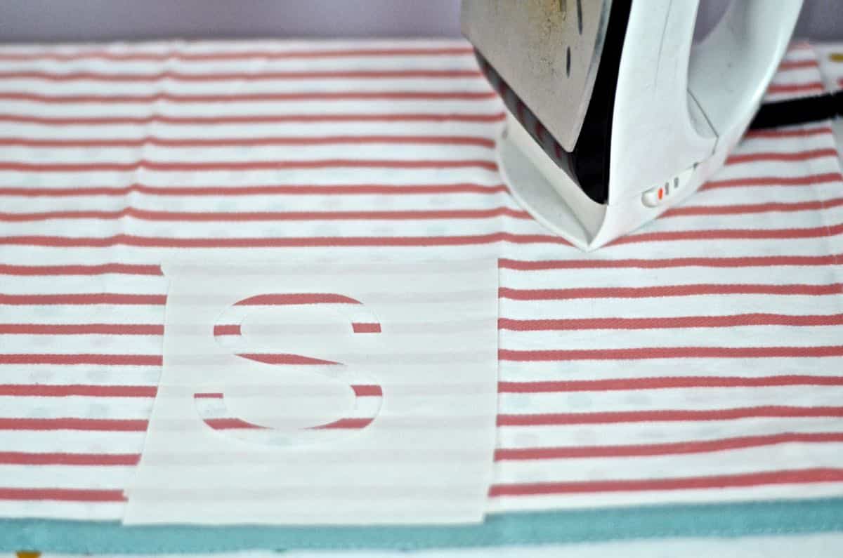 Embossed monogrammed hand towel.